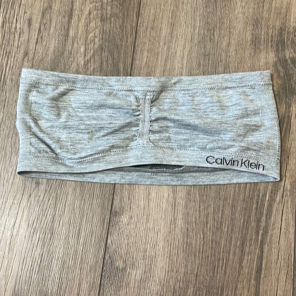 calvin klein gray strapless bra